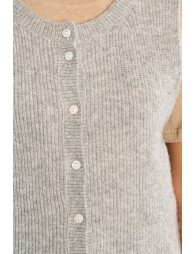 Sleeveless cardigan, buttoned