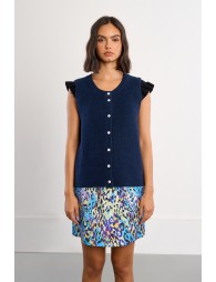 Gilet sans manches, boutonné