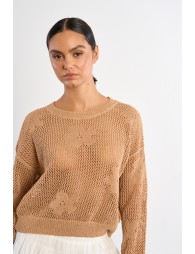 Pull en maille fine avec détails fleurs