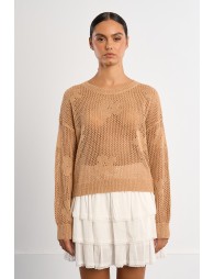 Pull en maille fine avec détails fleurs