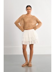 Pull en maille fine avec détails fleurs