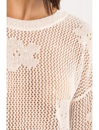 Jersey de mujer de manga larga, detalle flores.