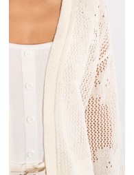 Fine knit cardigan with floral details