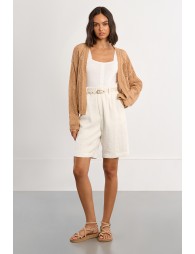 Fine knit cardigan with floral details