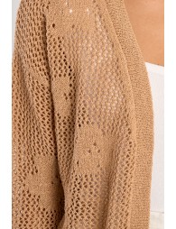 Fine knit cardigan with floral details