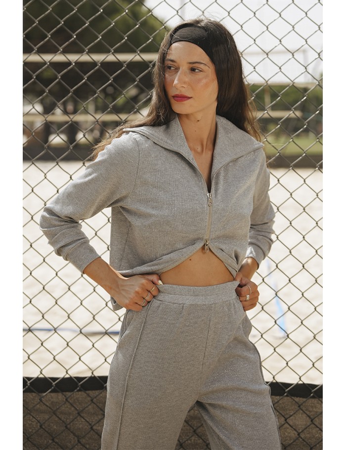 Iridescent double-zip jogger jacket