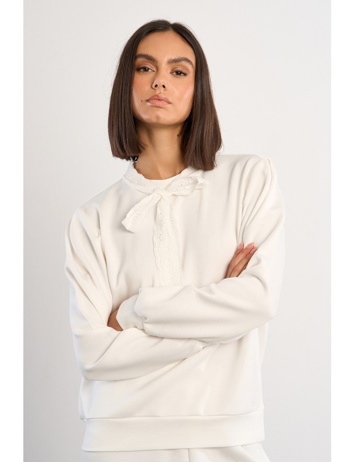 Sweat-shirt décontracté avec col nouable