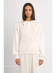 Sudadera de mujer de manga larga, detalle lazada.