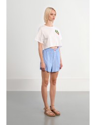 Short caleçon rayé bleu