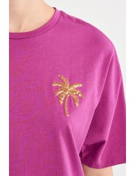 Camiseta de mujer de manga larga, con estampado.