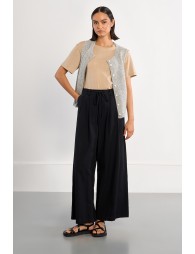 Pantalon large, taille haute