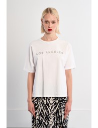 "Oversized cotton T-shirt ""Los Angeles"""