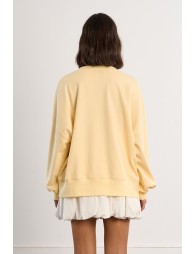 Oversized sweatshirt in yellow cotton