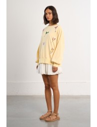 Oversized sweatshirt in yellow cotton