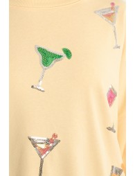 Oversized sweatshirt in yellow cotton