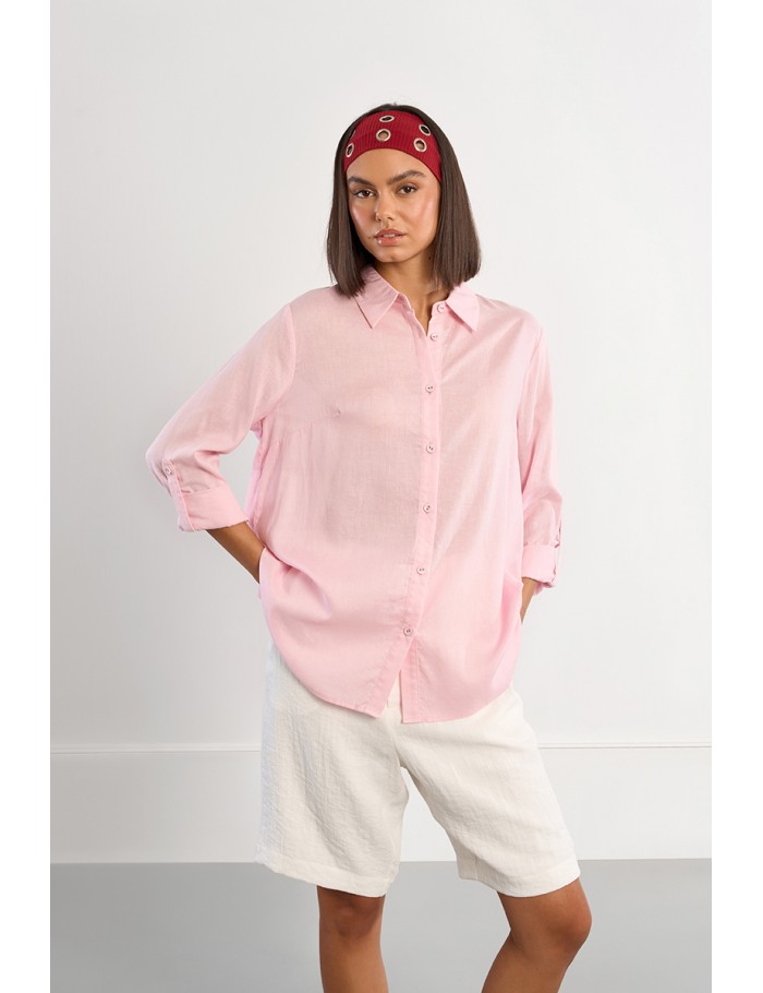 Camisa de mujer manga 3/4, ajustable.