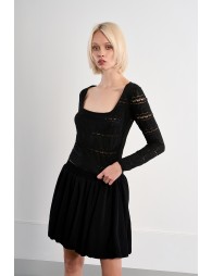 Jersey de mujer de manga larga, en punto calado.