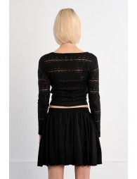 Maille en crochet col carré