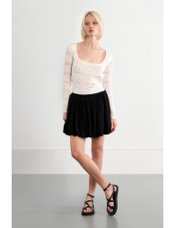 Square neck crochet knit