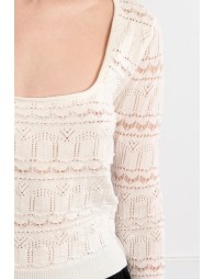 Jersey de mujer de manga larga, en punto calado.