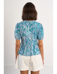 Zebra drawstring top