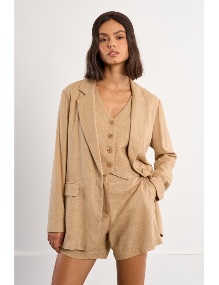 Straight linen blazer