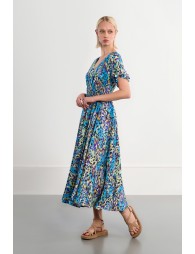 Maxi dress with ruffled mulitples