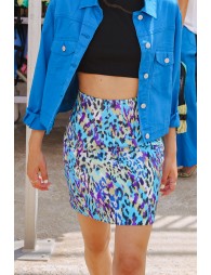 Animal print mini skirt