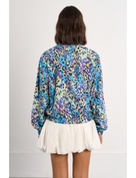 Casual bomber jacket with animal print