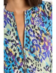 Casual bomber jacket with animal print