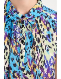 Cropped blouse with animal print