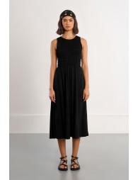 Robe smockée en coton