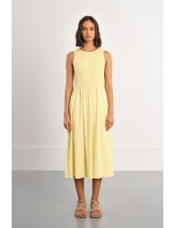 Robe smockée en coton