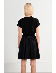 Nylon mini dress, drawstring