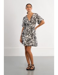 Robe mini portefeuille Hawaï