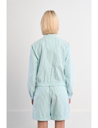 Bomber de mujer de manga larga, estampado rayas.