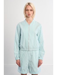 Striped cotton bomber jacket
