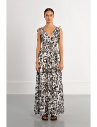 Robe longue smockée Hawaï