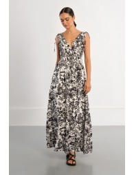 Robe longue smockée Hawaï