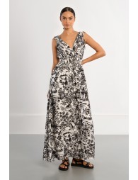 Robe longue smockée Hawaï