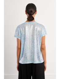 Camiseta de mujer de manga corta, con estampado animal.