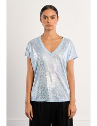 Camiseta de mujer de manga corta, con estampado animal.