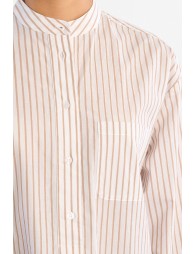 Mandarin collar cotton shirt