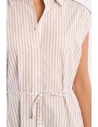 Mini-robe chemise en coton