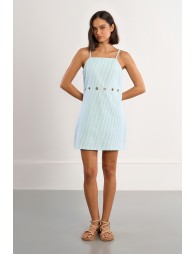 Robe mini rayée verte