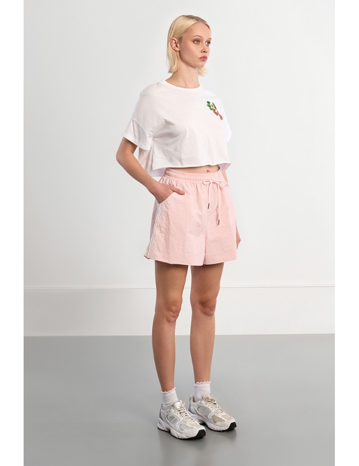 Short de survêtement en nylon et en dentelle