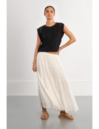 T-shirt with openwork sleeves