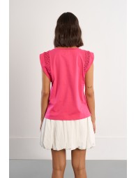 T-shirt with openwork sleeves