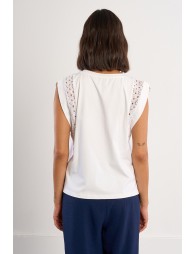 T-shirt aux manches ajourées