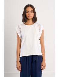 T-shirt aux manches ajourées